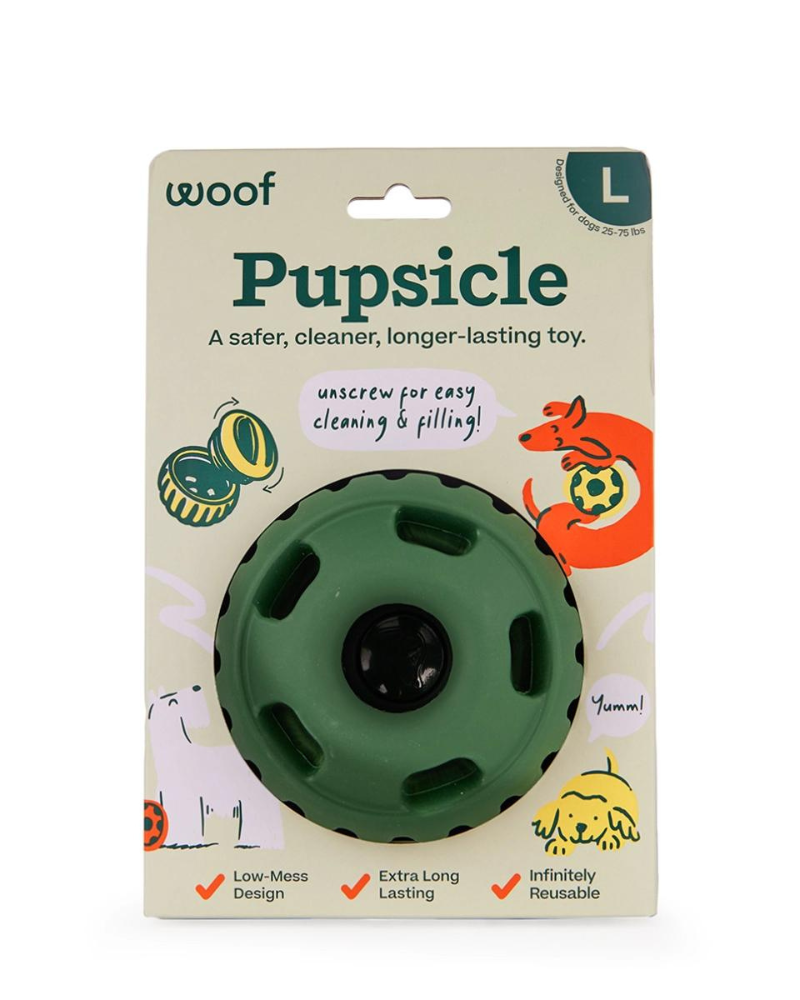 The Pupsicle Enrichment Dog Toy Eat WOOF   