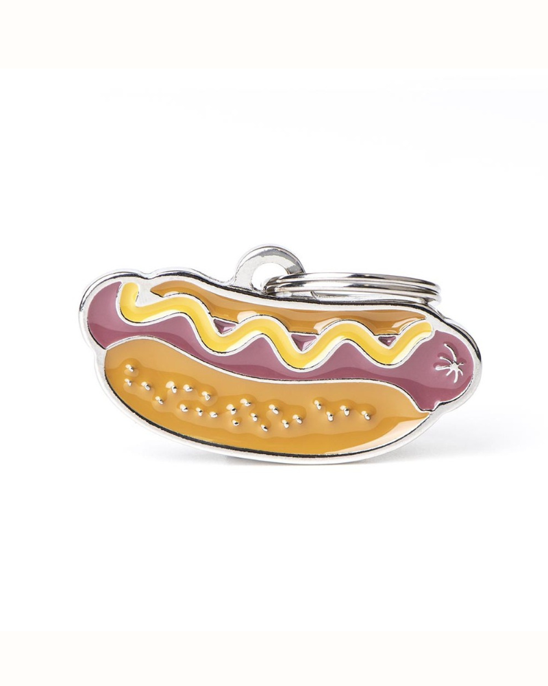 Hot Dog Custom Pet ID Tag Wear MY FAMILY   