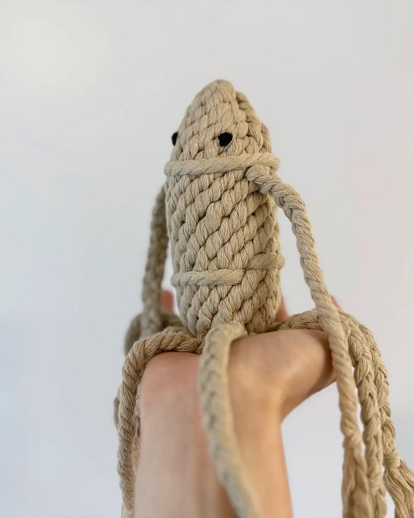 Handmade Sustainable Squid Dog Rope Toy Play KNOTTY PAWS   