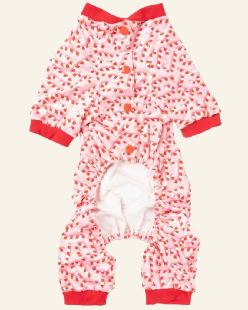 Candy Cane Dog Pajamas Wear FUZZYARD   