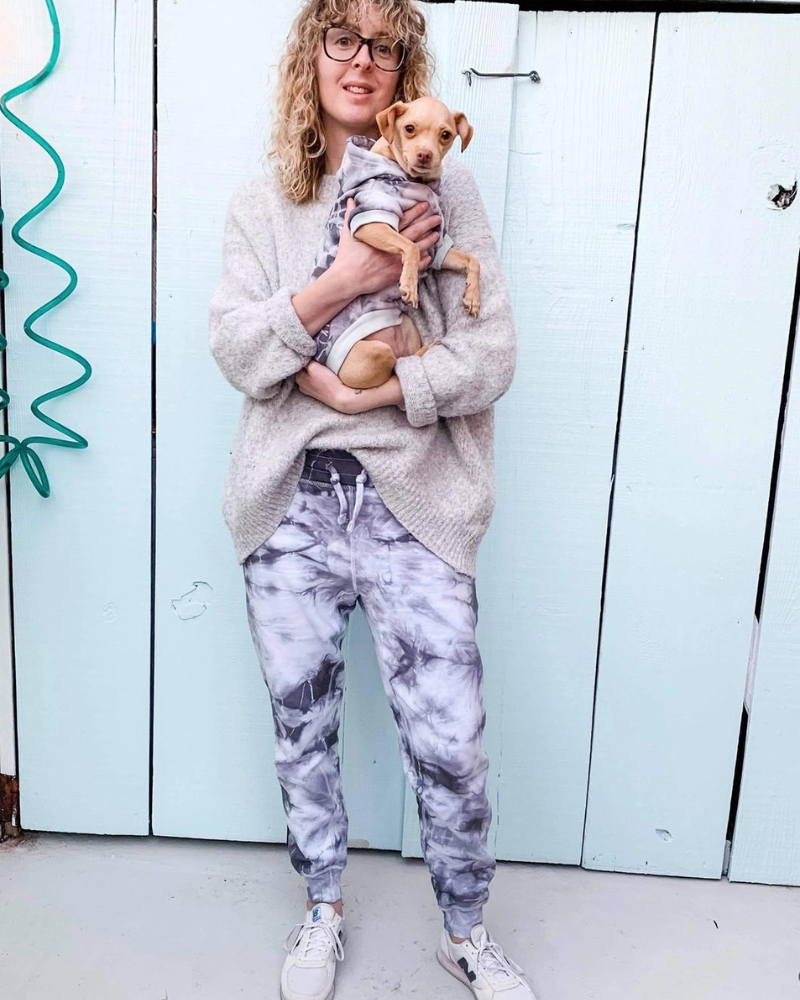 Tie Dye Dog Hoodie in Grey & White Wear SHANNA'S TIE DYE   