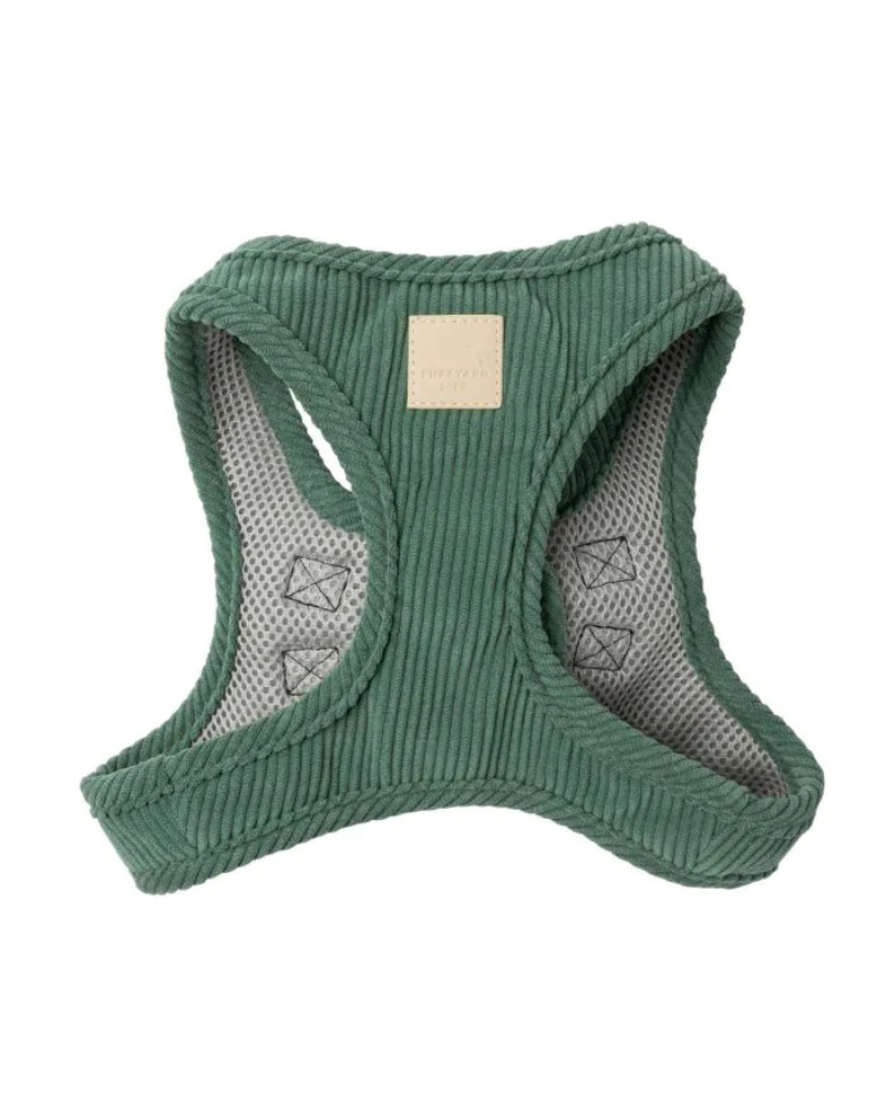 Corduroy Step-In Dog Harness in Myrtle Green WALK FUZZYARD