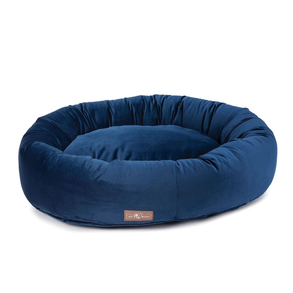 Donut Dog Bed in Vintage Velour (Direct-Ship)<br>(Made in the USA) HOME JAX & BONES Small Royale 