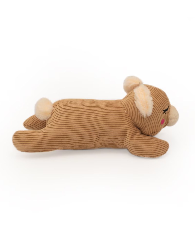 Snooziez Bear Plush Dog Toys with Silent Shhhqueaker Play ZIPPY PAWS