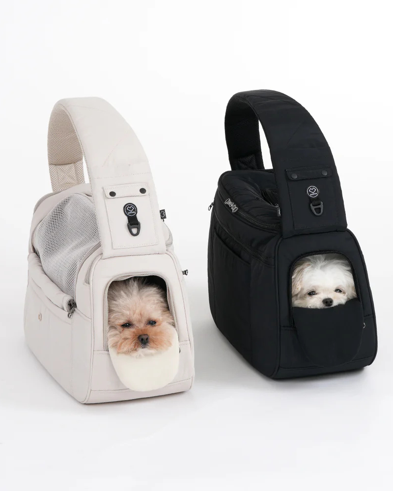 Crossbody SMART Sling Dog Carrier in Black or Beige Carry SSOOOK