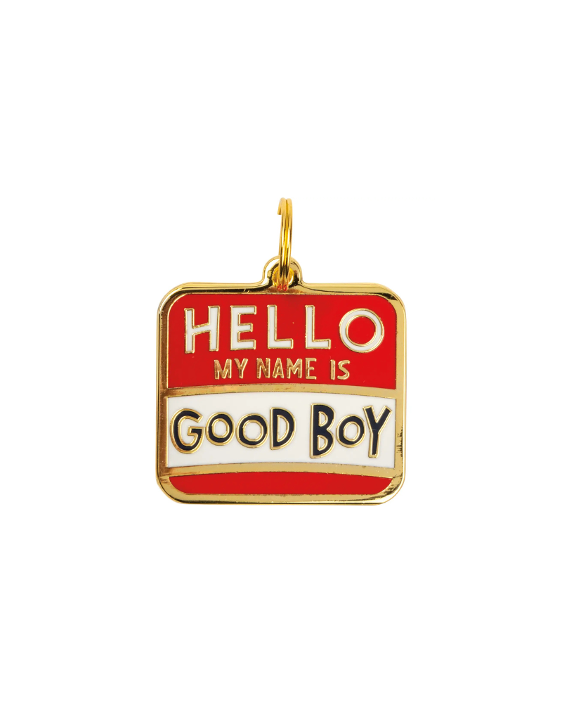 HELLO My Name is Good Boy Collar Charm Wear PRIMITIVES
