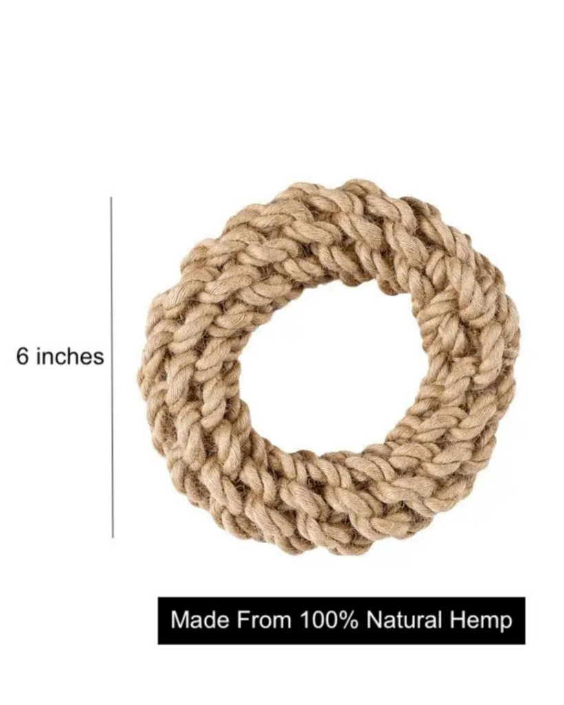 KNOTTY PAWS | Hemp Rope Ring Dog Toy