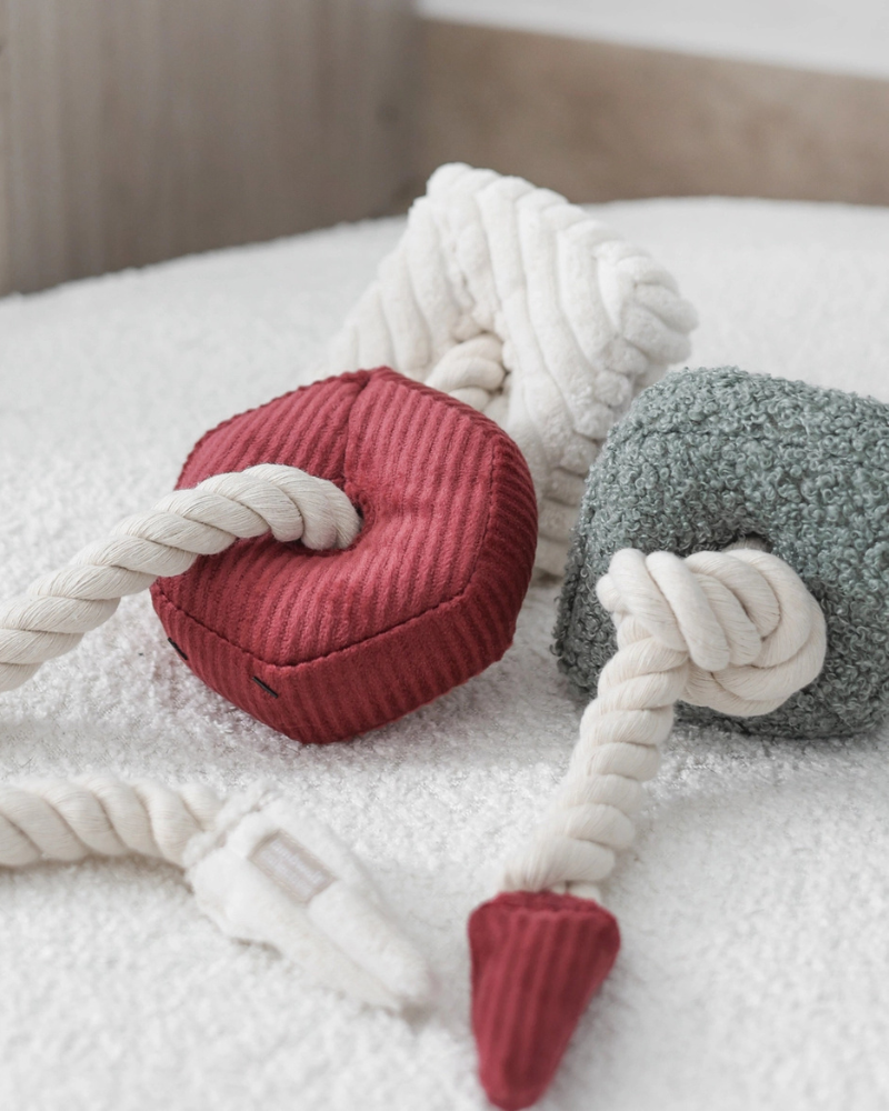 Christmas Blocs Interactive Tug Dog Toy Play LAMBWOLF COLLECTIVE