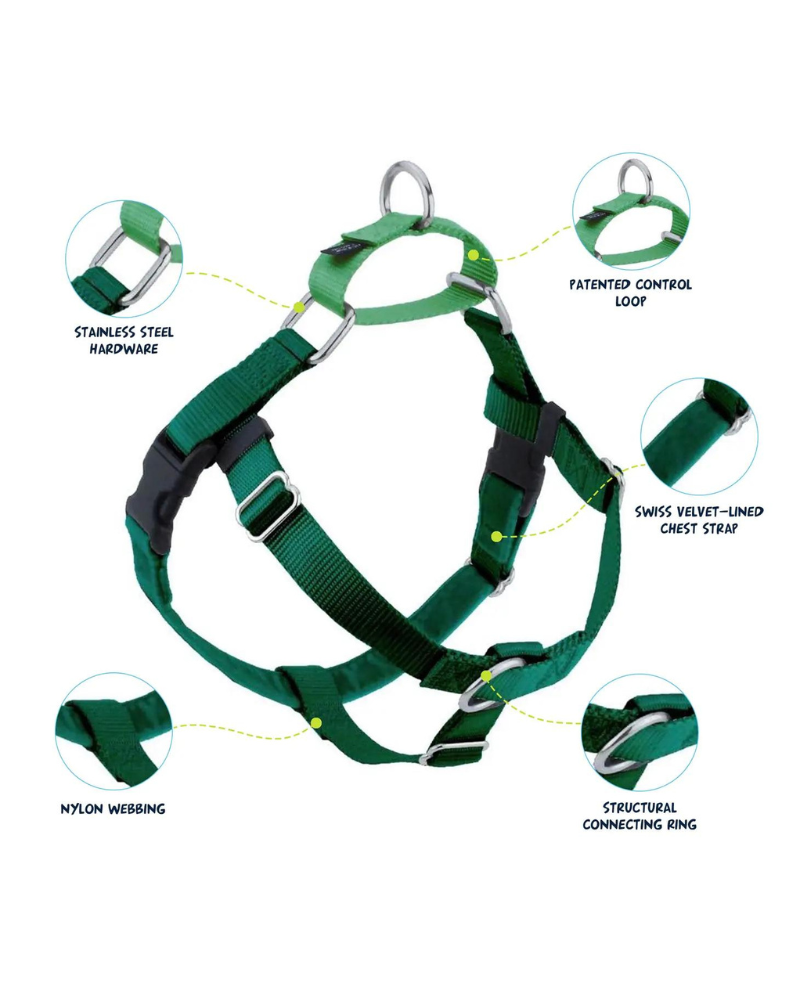 Freedom No-Pull Harness in Kelly Green (Made in the USA) (FINAL SALE) WALK 2 Hounds Design   