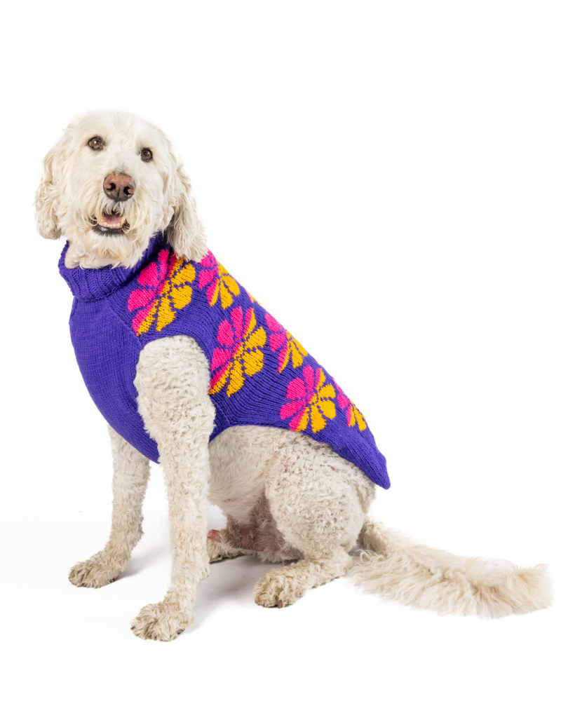 Flower Power Wool Dog Sweater Wear CHILLY DOG   