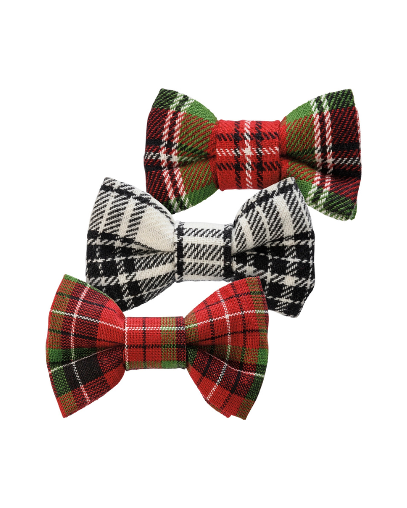 Holiday Plaid Dog Bow Tie Wear PRIMITIVES
