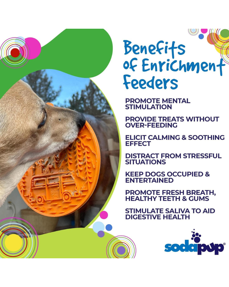 Camp Enrichment Lick Mat with Suction Cups (Made in the USA) Eat SODA PUP   