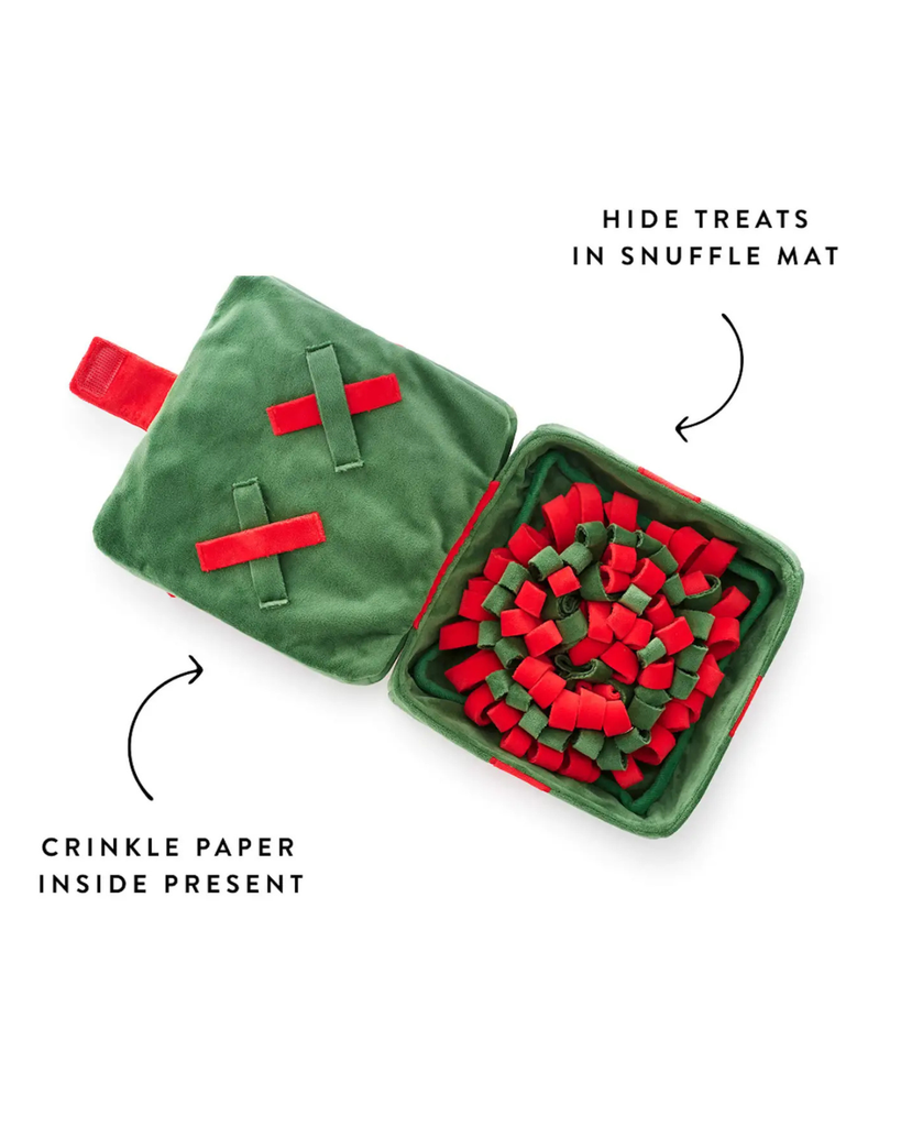 Holiday Present Interactive Snuffle Dog Toy PLAY THE FOGGY DOG