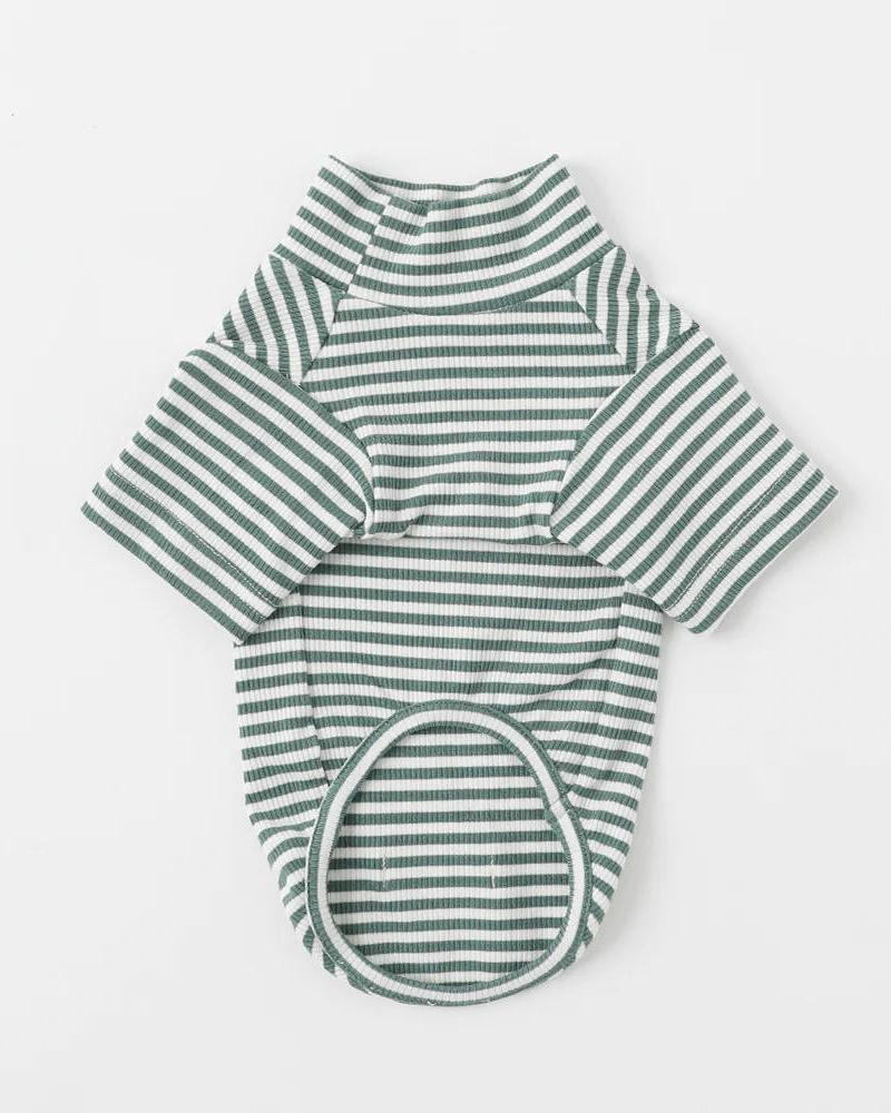 High Neck Striped Dog Shirt Wear MONCHERI   