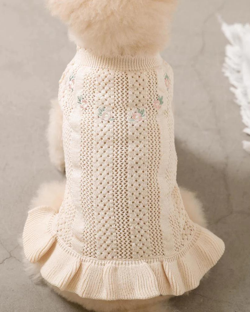 Floral Knit Dog Dress Wear MONCHERI   