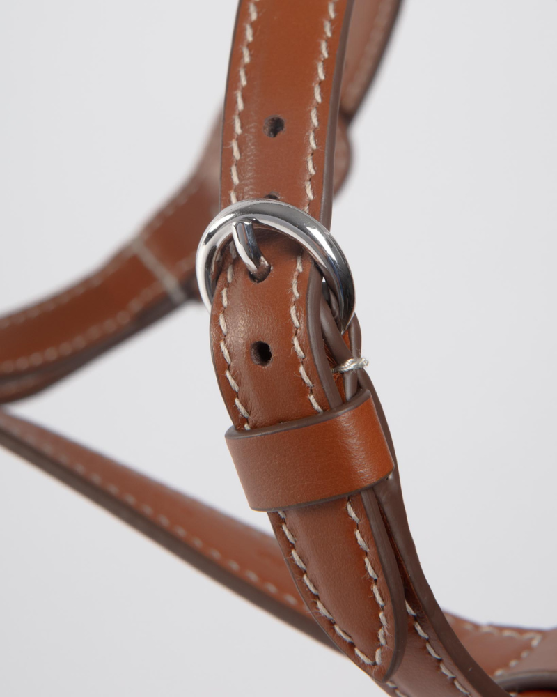 Nuvola Leather Dog Harness in Tobacco Brown (Made in Italy) Walk CARLOTTA PALERMO