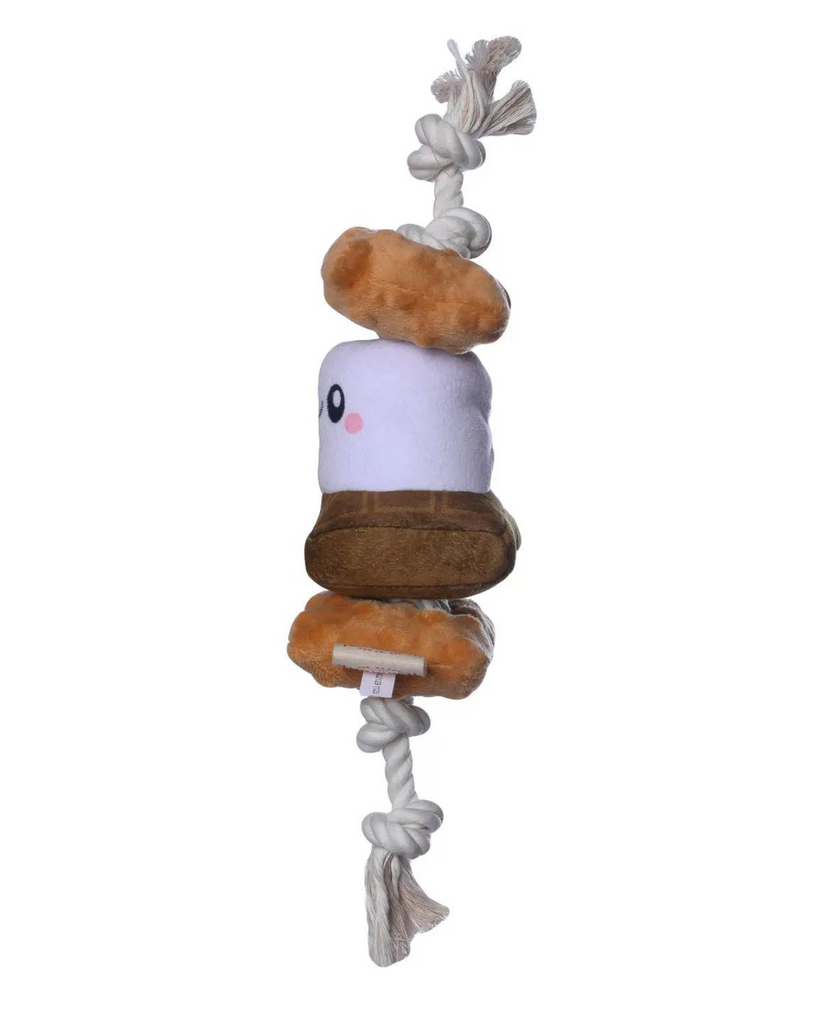 S'mores Squeaky Rope Tug Dog Toy Play ORIGINAL TERRITORY   