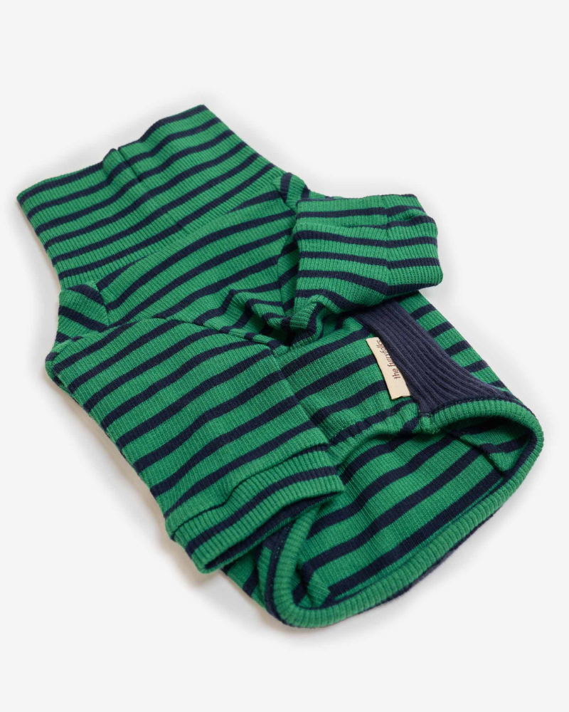 Stripe Dog Tee in Green & Navy (FINAL SALE) Wear THE FURRYFOLKS   