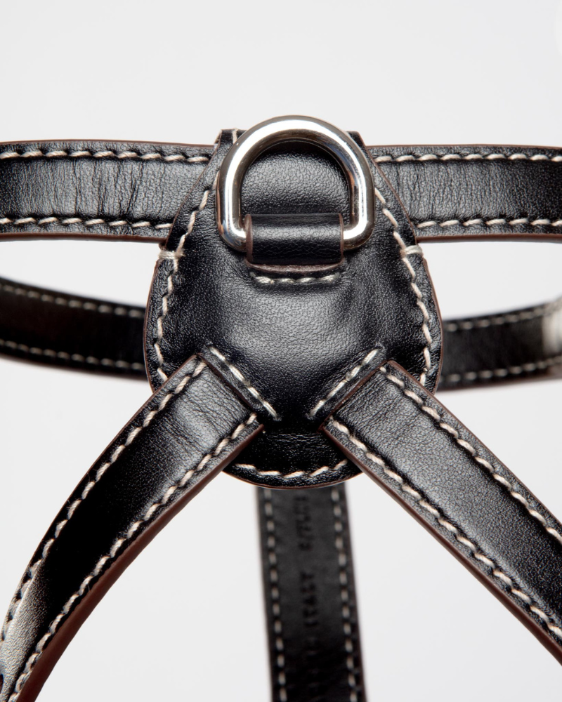 Nuvola Leather Dog Harness in Black (Made in Italy) Walk CARLOTTA PALERMO