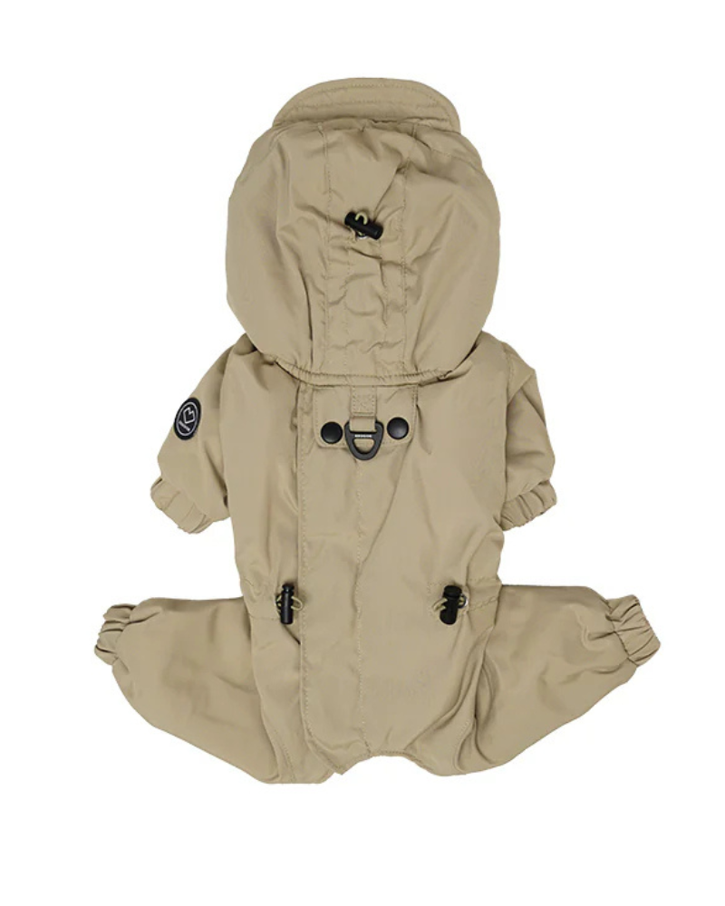 Fleece-Lined Winter Coverall for Dogs (in Black, Lavender or Tan) Wear SSOOOK Tan Medium