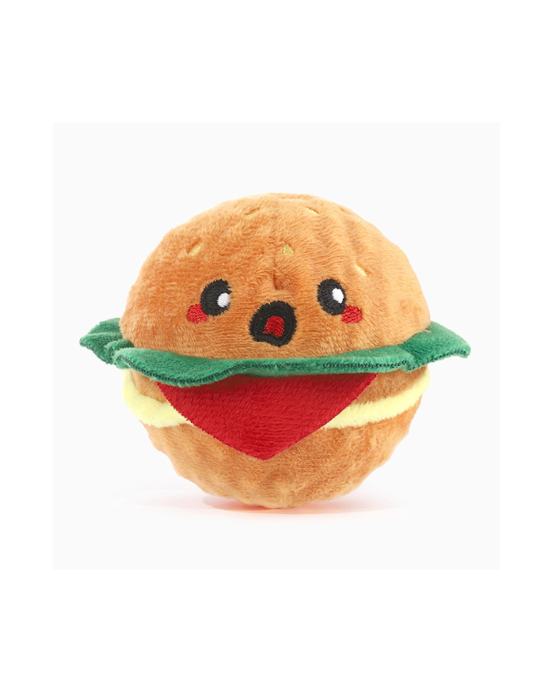 Hamburger Squeaky Ball Dog Toy Play HUGSMART