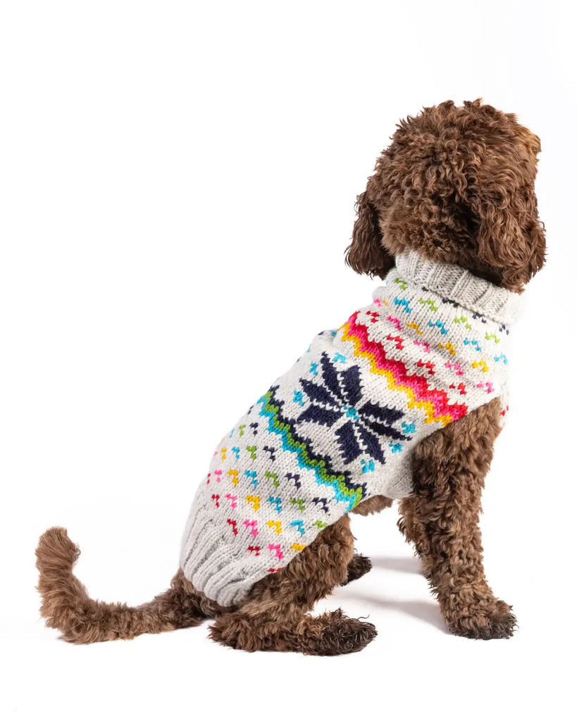 Rainbow Snowflake Wool Dog Sweater Wear CHILLY DOG