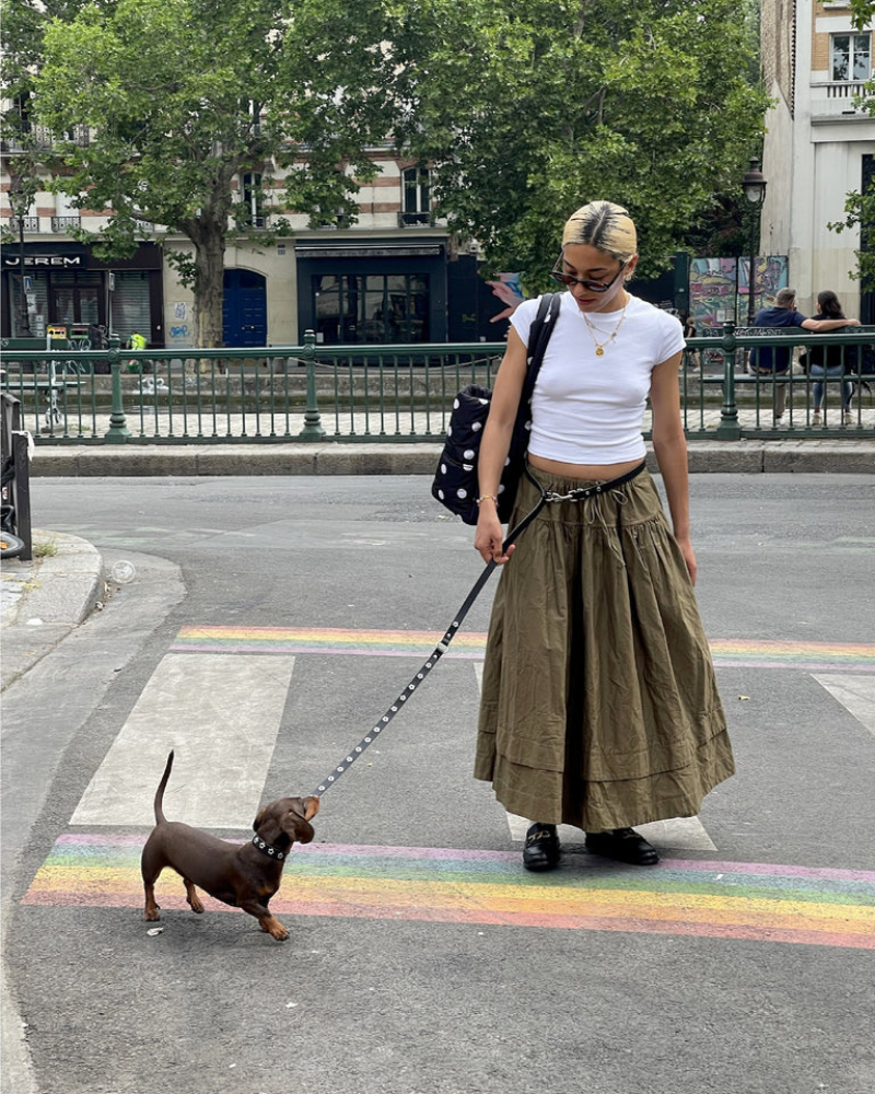 Flower Power Dog Leash in Midnight WALK LITTLE BEAST