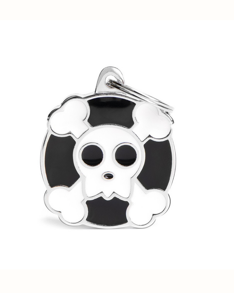 (Not So Scary) Skull Custom Pet ID Tag Wear MY FAMILY   