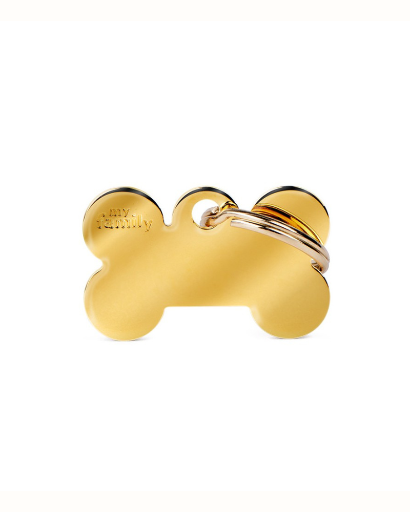 Bonne Bone in Golden Brass Custom Pet ID Tag Wear MY FAMILY   