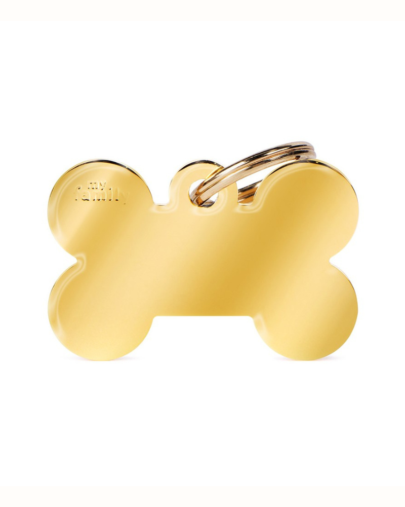 Bonne Bone in Golden Brass Custom Pet ID Tag Wear MY FAMILY   