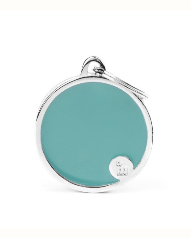 Handmade Circle Tag in Mint Custom Pet ID Tag Wear MY FAMILY   