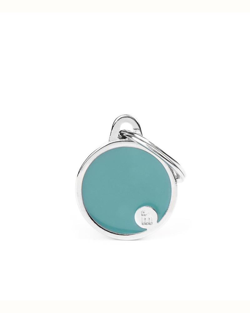 Handmade Circle Tag in Mint Custom Pet ID Tag Wear MY FAMILY   