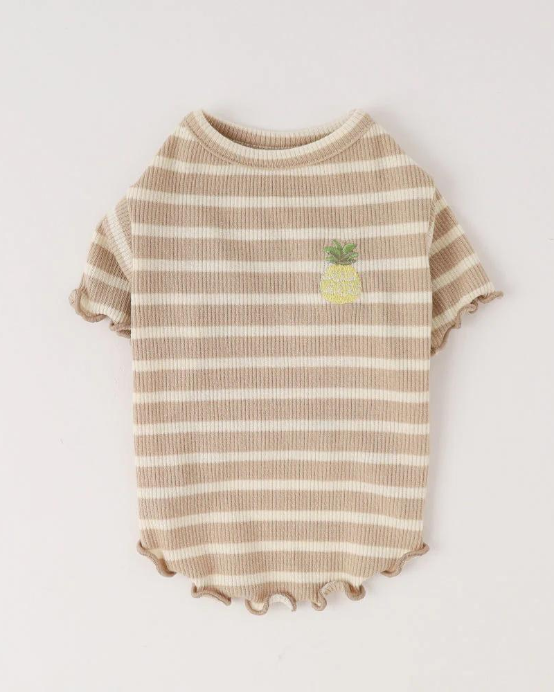 Ribbed Fruit Dog T-Shirts in Cherry or Pineapple (FINAL SALE) Wear MONCHERI Pineapple Small 