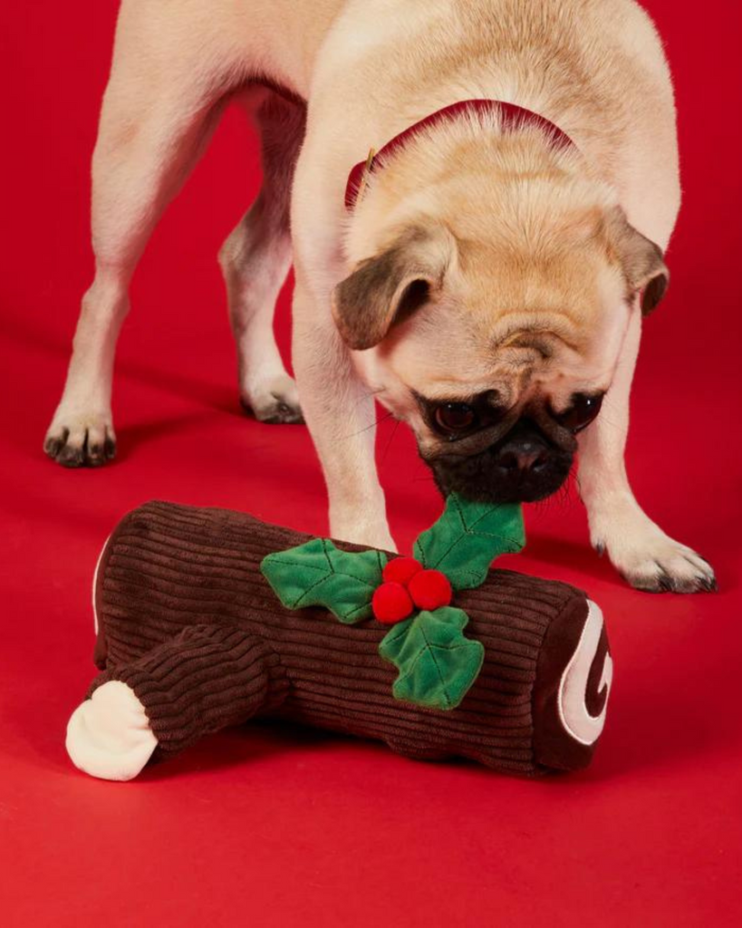 Yule Log Interactive Snuffle Howliday Dog Toy Play THE FOGGY DOG   