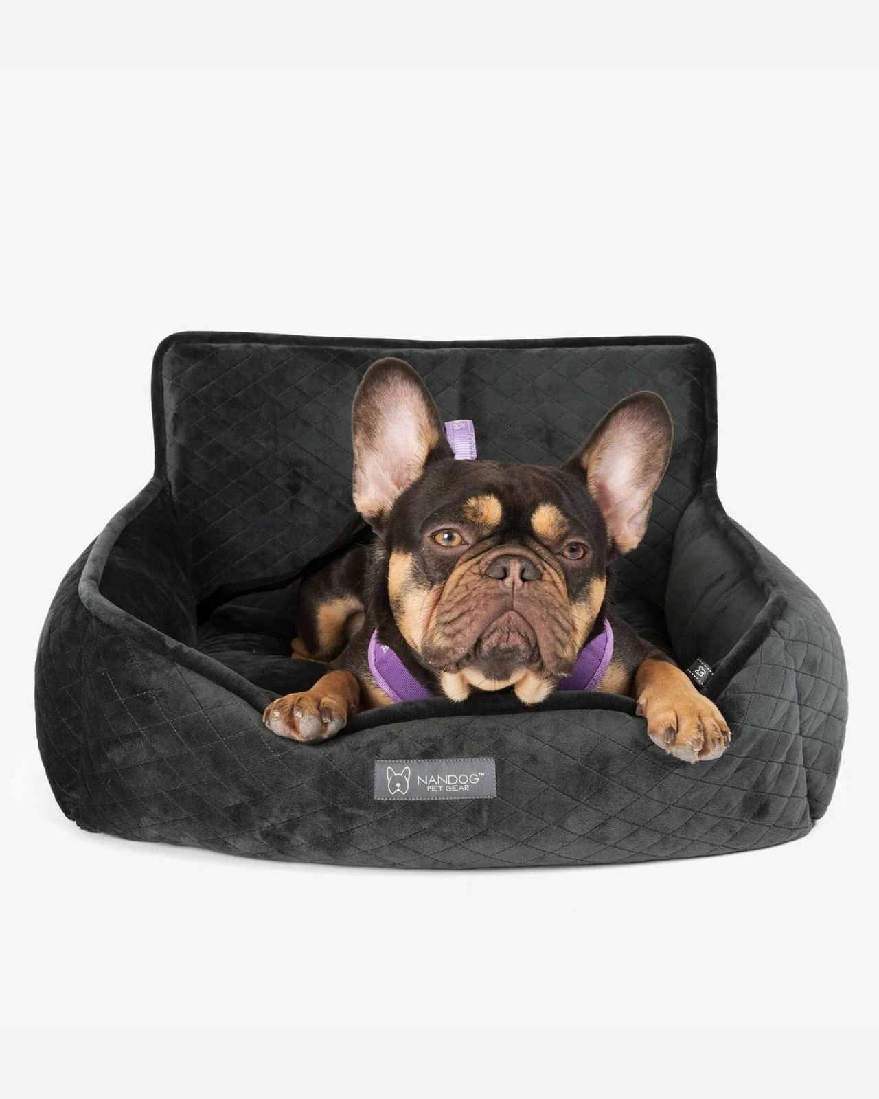 NANDOG PET GEAR | Dark Grey Quilted Dog Car Seat | DOG & CO.