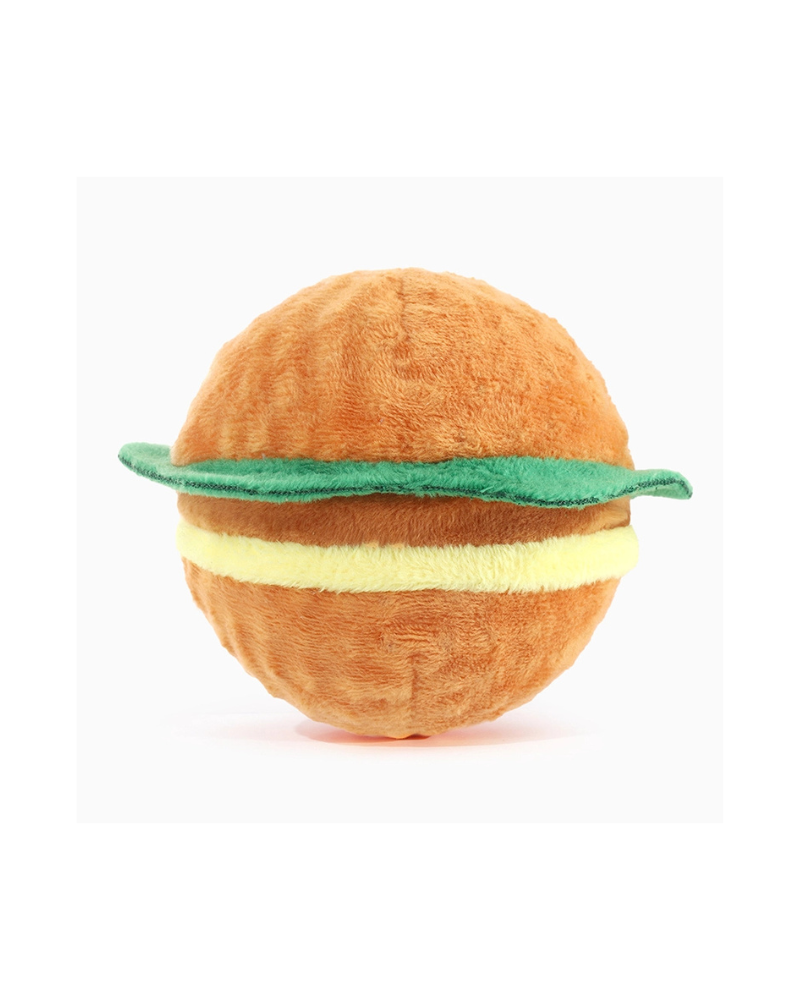 Hamburger Squeaky Ball Dog Toy Play HUGSMART
