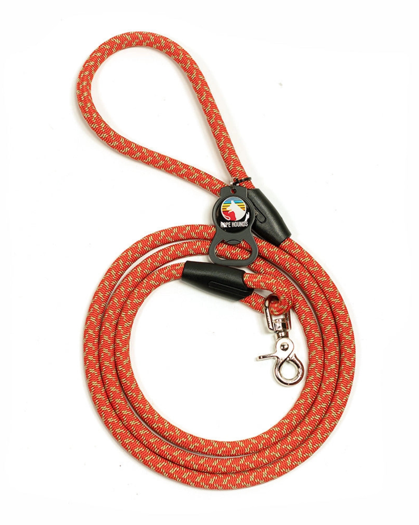 ROPE HOUNDS | Classic Single Handle Dog Leash in Inferno (Made in the ...