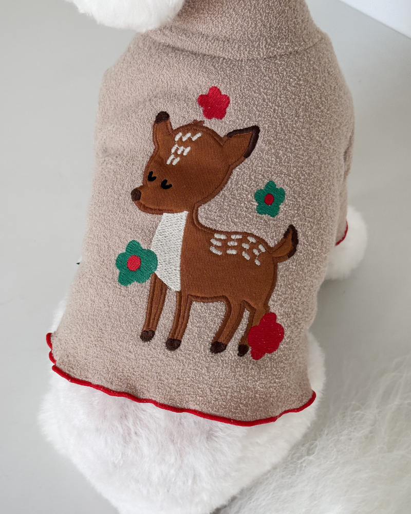 Spotted Deer Fluffy Dog Shirt
