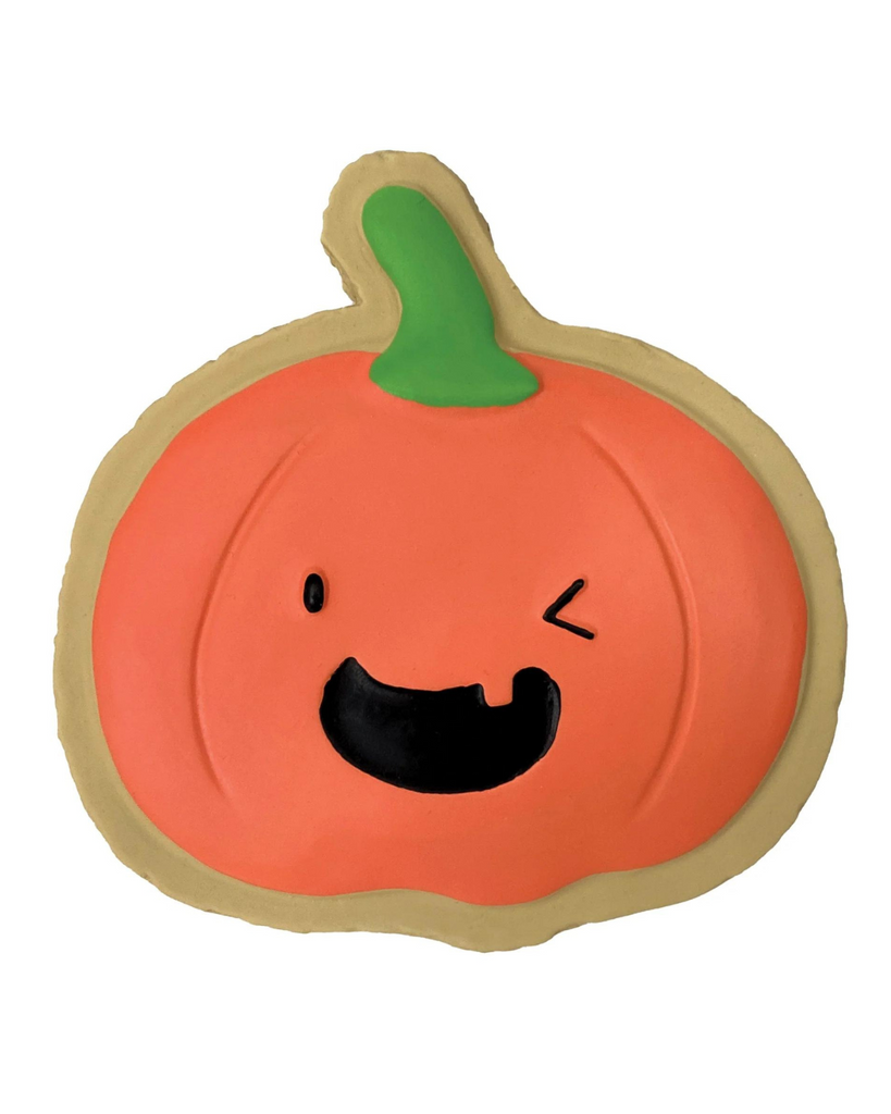 Pumpkin Cookie Latex Squeaky Dog Toy Play FOU FOU BRANDS   