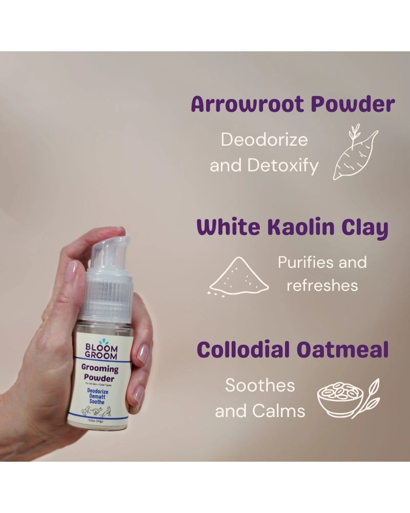 All-in-One Deodorizing Grooming Powder for Dogs HOME BLOOM GLOOM