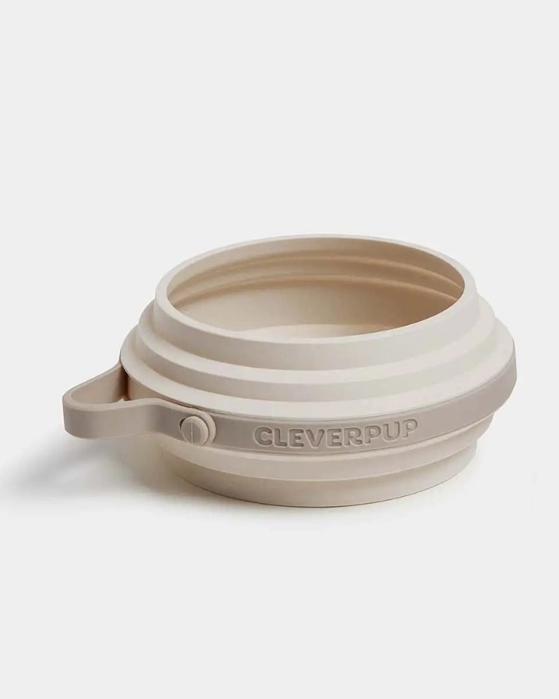 Nomad Collapsible Dog Bowl in Sand Eat CLEVERPUP
