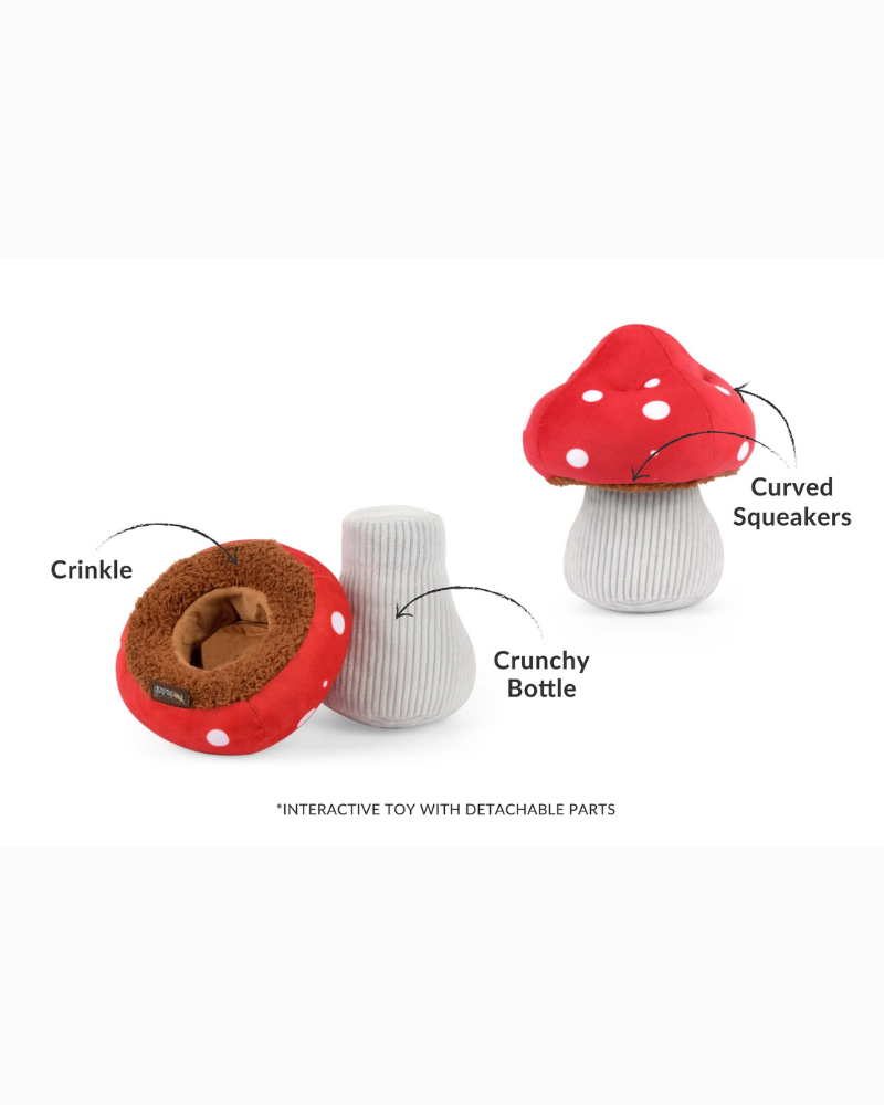 Mutt's Mushroom Squeaky Dog Toy (FINAL SALE) Play P.L.A.Y.   