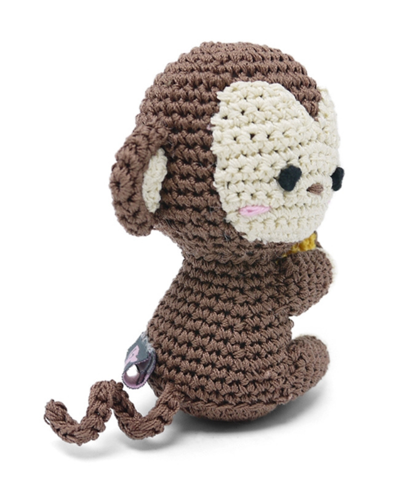 Monkey Squeaky Knit Dog Toy Play DOGO   