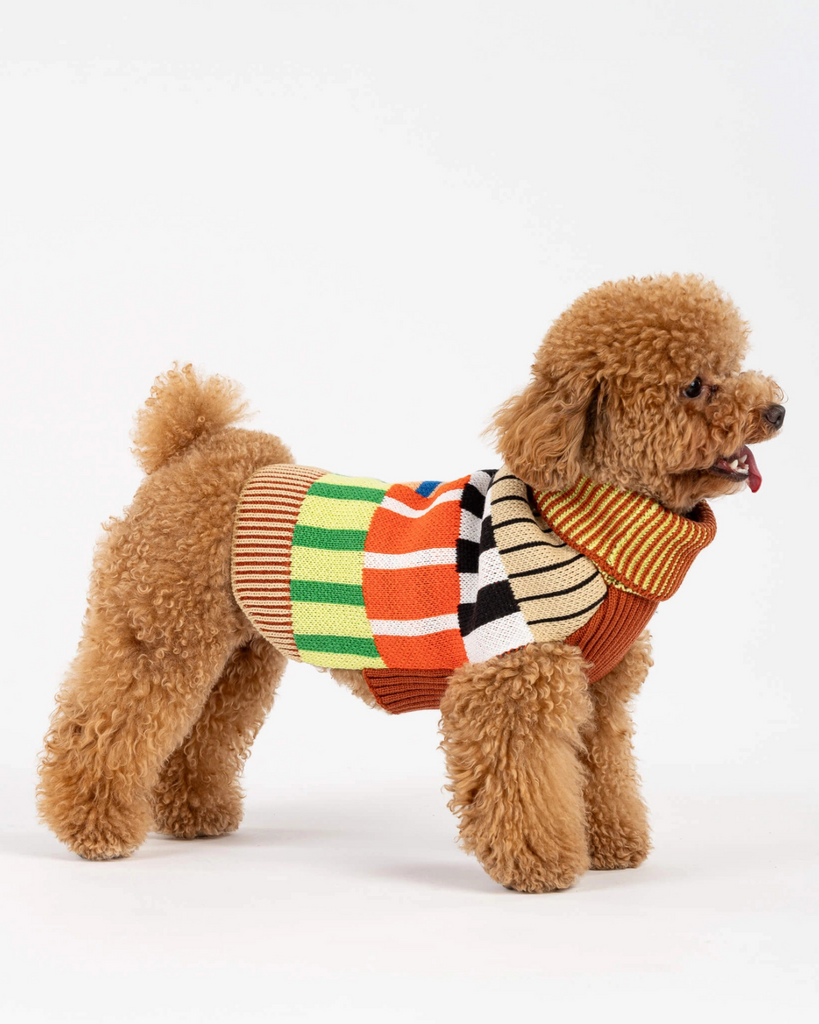 Patchwork Stripe Dog Sweater Wear VERLOOP