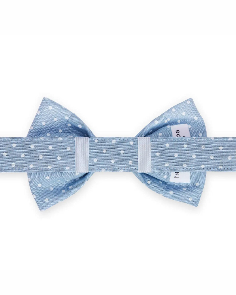 Chambray Dots Dog Bow Tie (Made in the USA) (FINAL SALE) Wear THE FOGGY DOG   