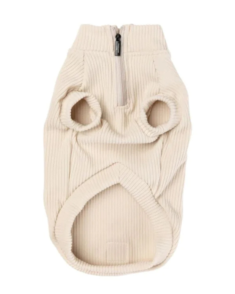 Ribbed Knit Dog Pullover in Sandstone Wear FUZZYARD