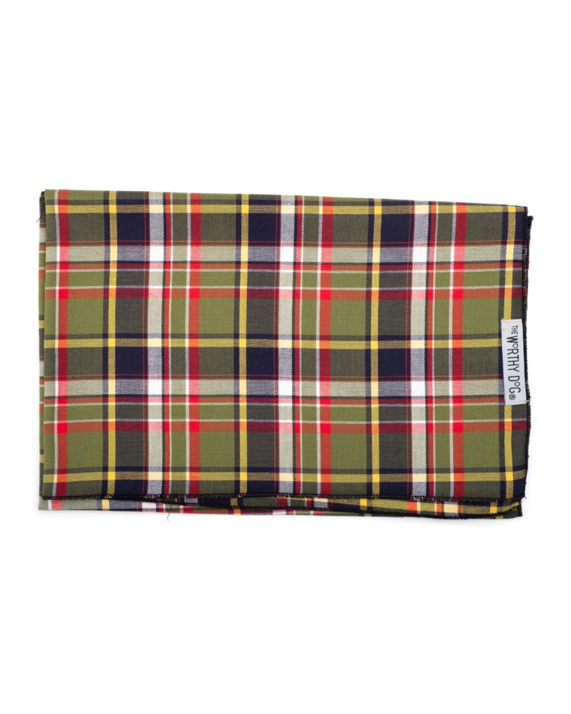 Olive & Oak Tartan Dog Bandana Wear THE WORTHY DOG