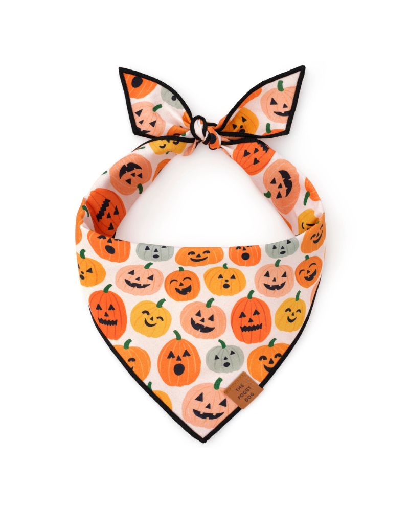Jack-O-Lanterns Reversible Dog Bandana (Made in the USA) Wear THE FOGGY DOG