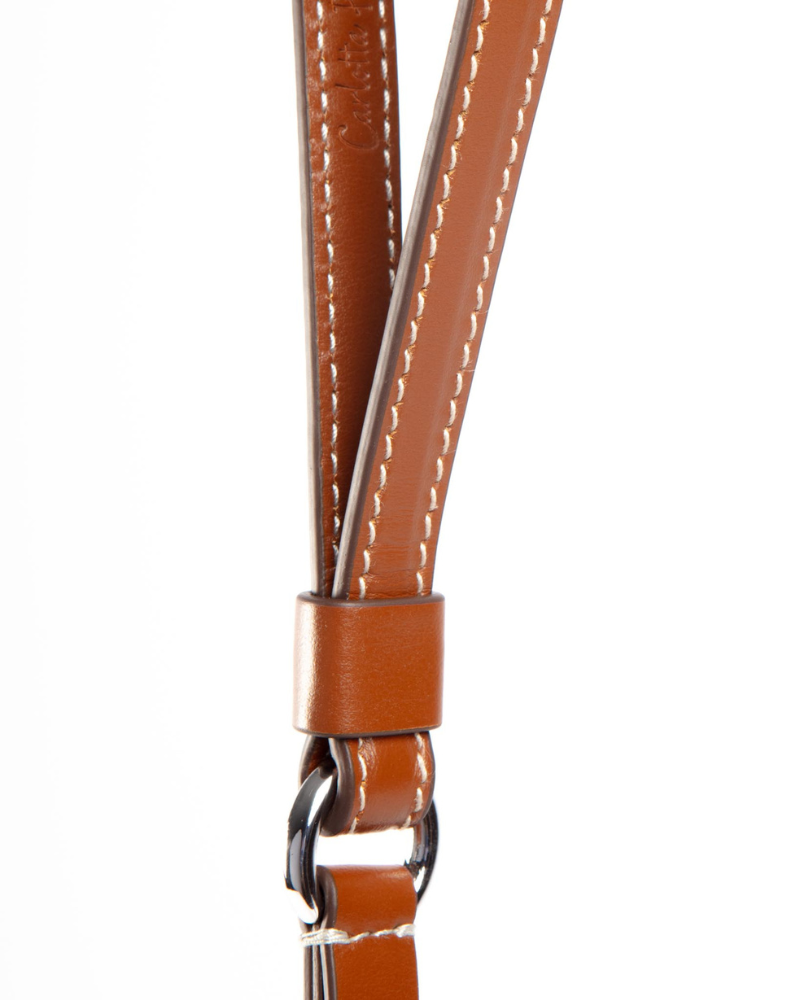 Leather Dog Leash in Tobacco Brown (Made in Italy) Walk CARLOTTA PALERMO