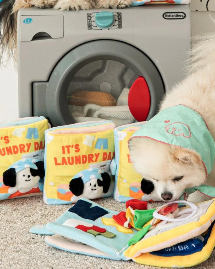 Laundry Day Nosework Dog Book Treat Toy Play BITE ME   